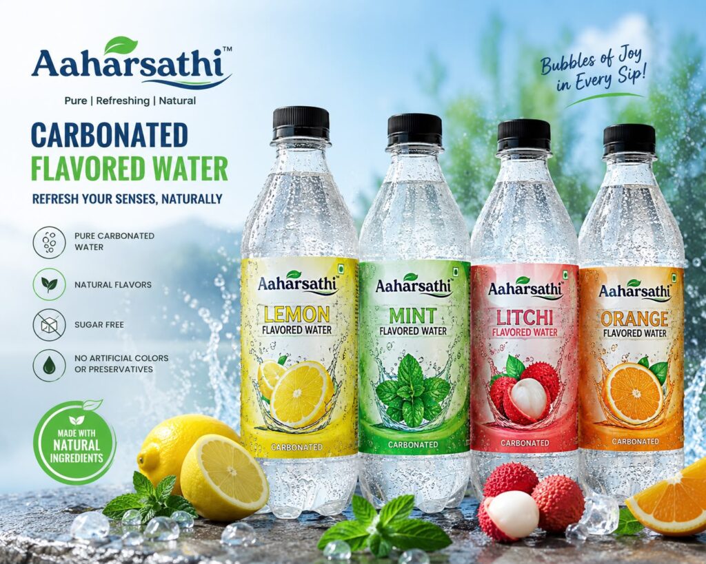 Aaharsathi Carbonated Flavored Water – Refreshing Sparkling Beverage with Great Taste